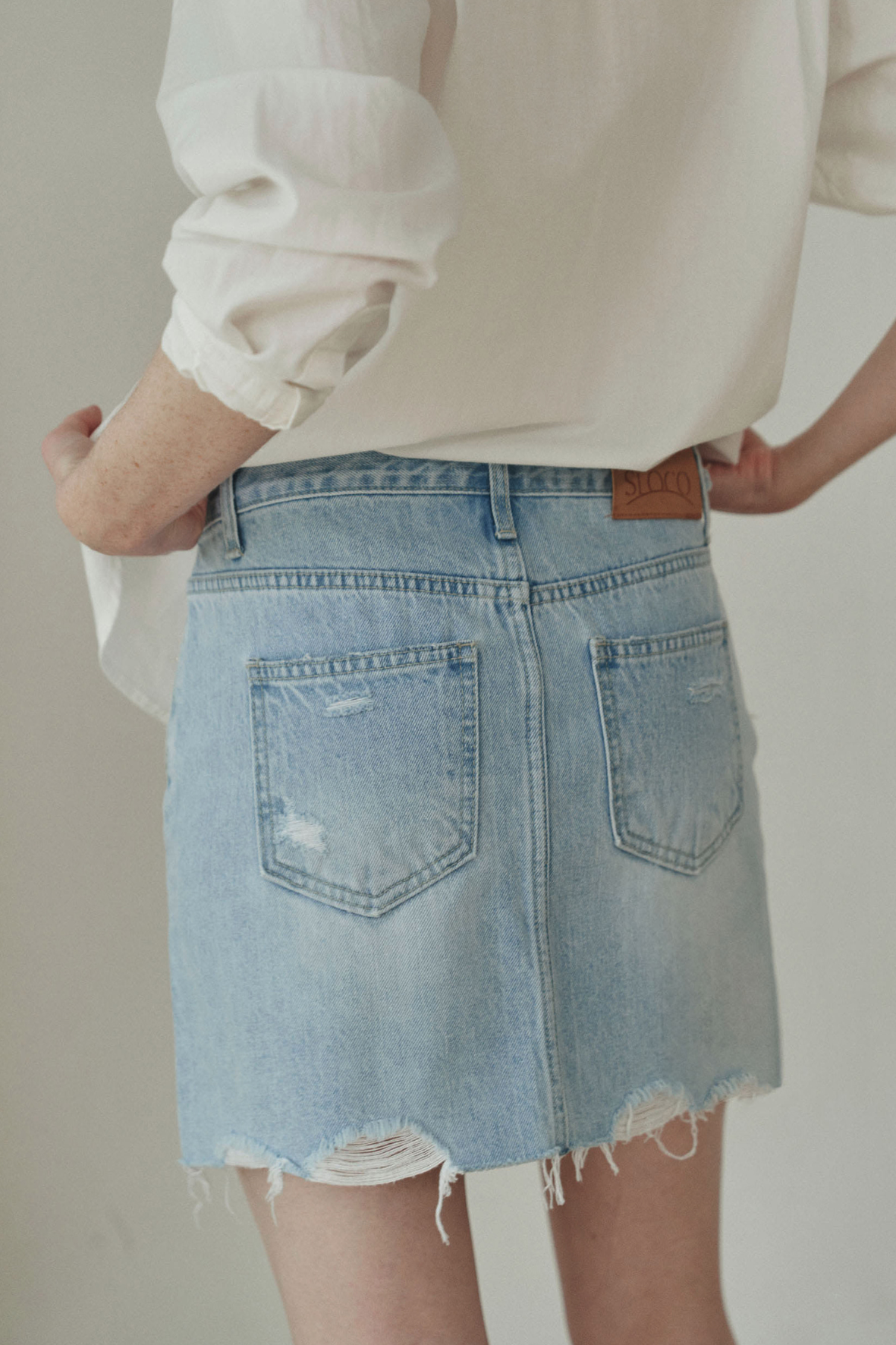 [SLOCO] Vintage denim mini skirt (4size)