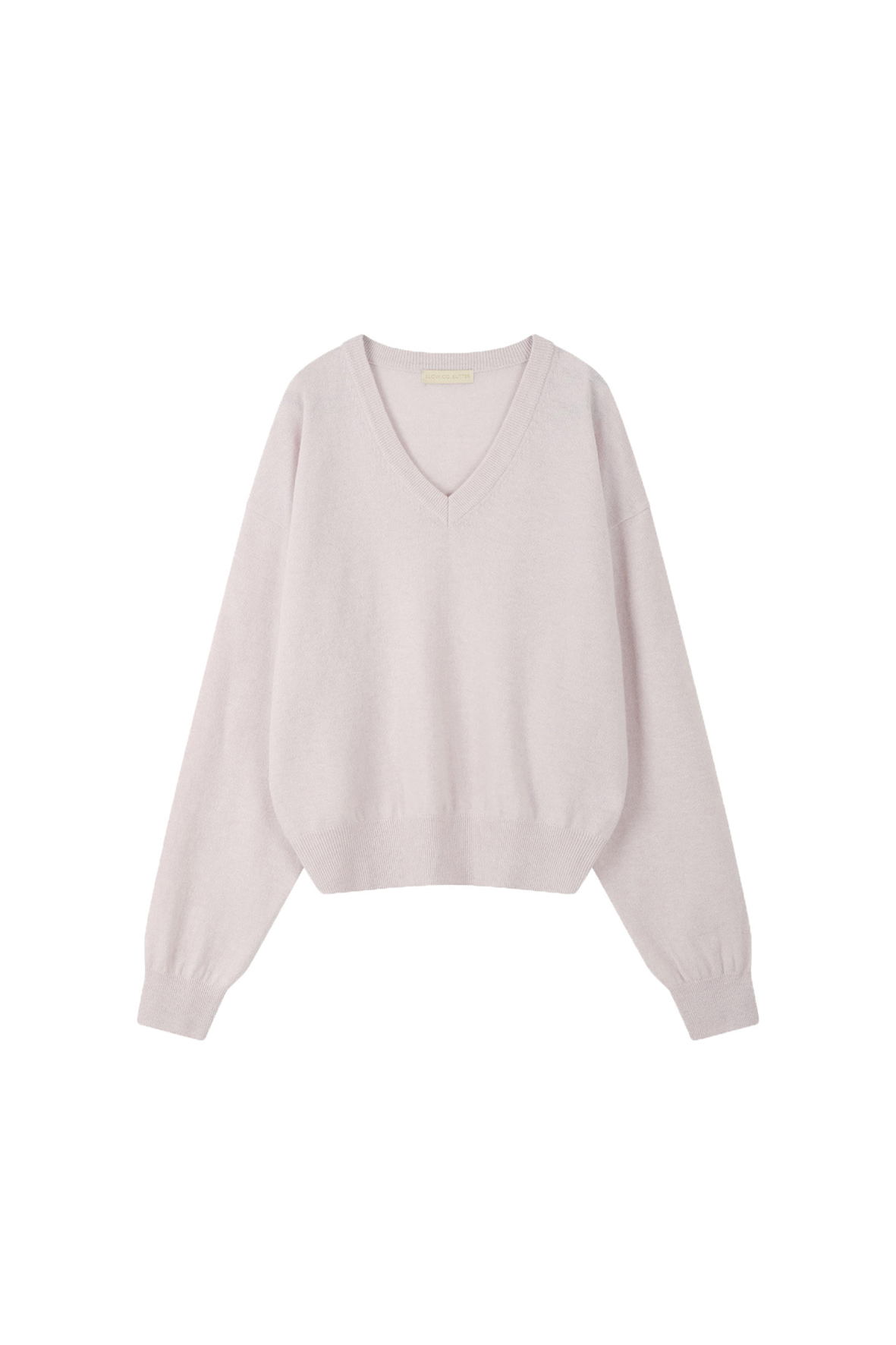 [SLOCO] Jenna v neck cashmere knit, pale pink