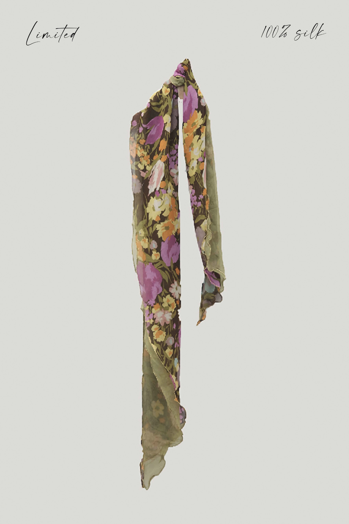 Limited vintage layered silk scarf