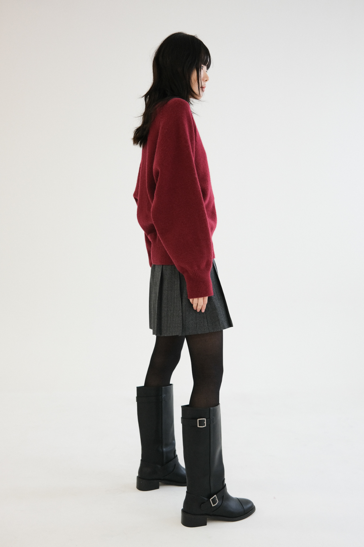 [SLOCO] Wool pleats mini skirt (2size)