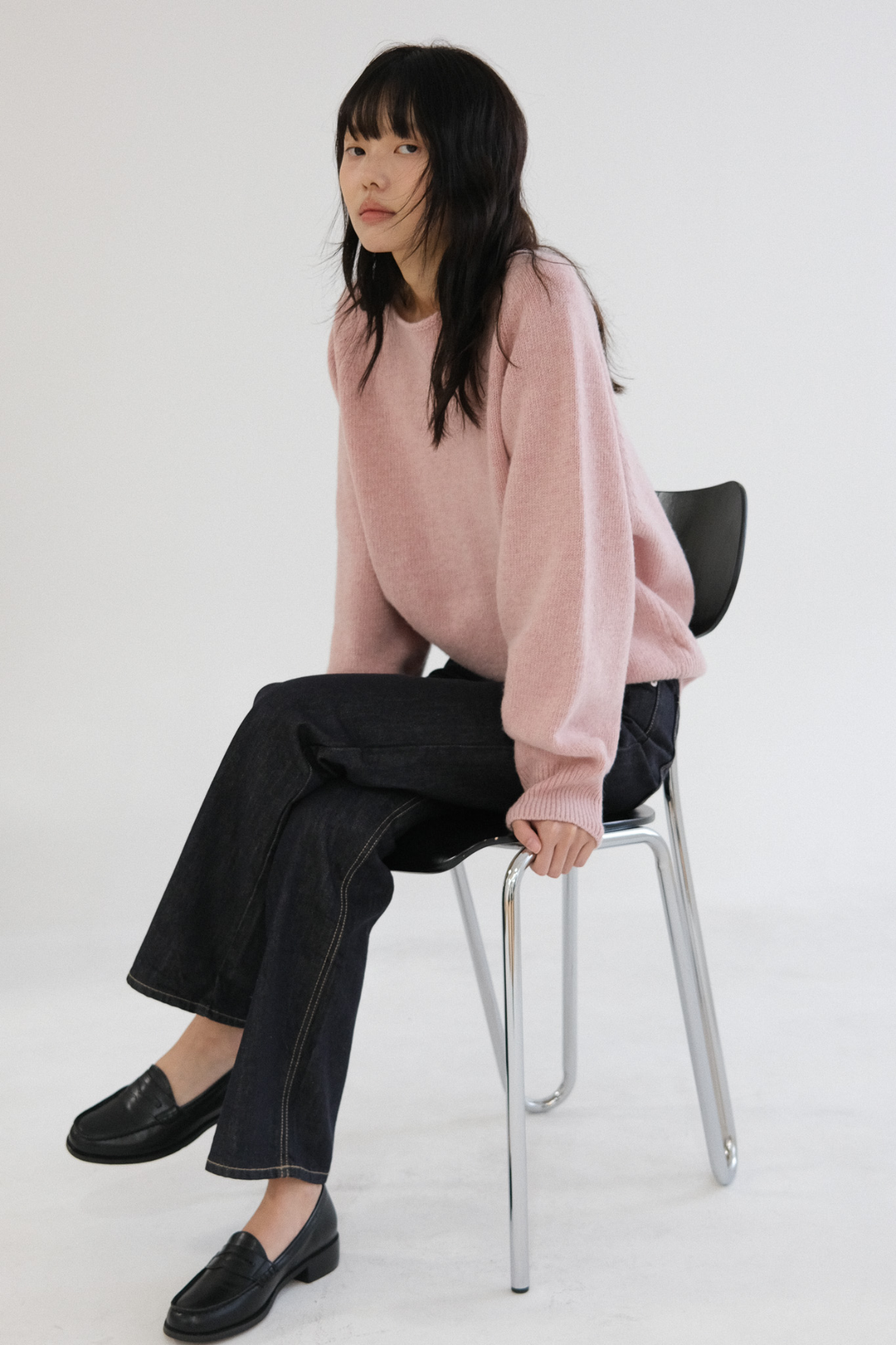 [SLOCO] Silhouette cashmere knit, pink