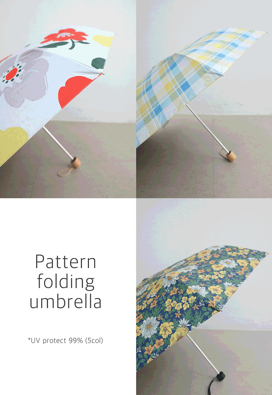 Pattern folding umbrella (5col) *UV protect