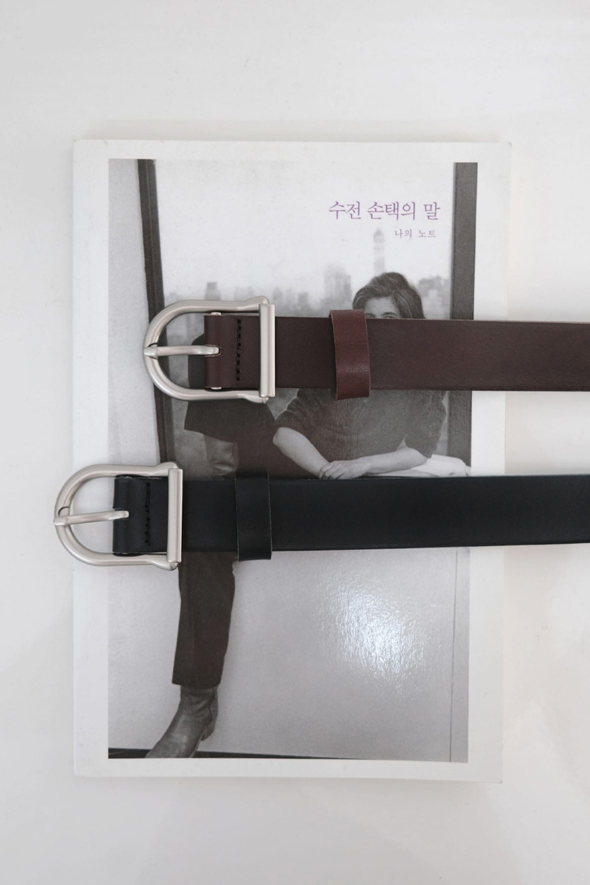 D buckle leather belt (2col)