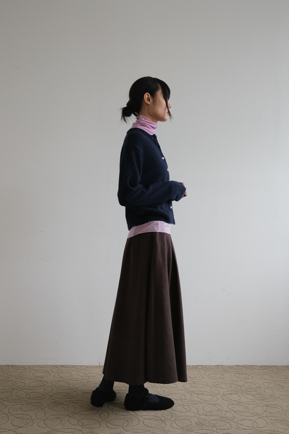 Classic maxi wool skirt (2col)