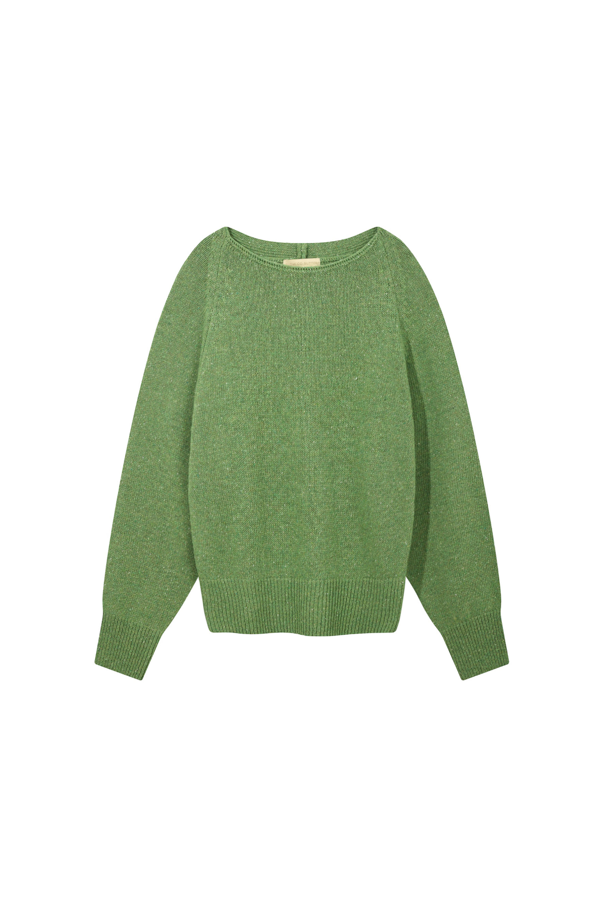 [SLOCO] Boat neck bokashi knit, green