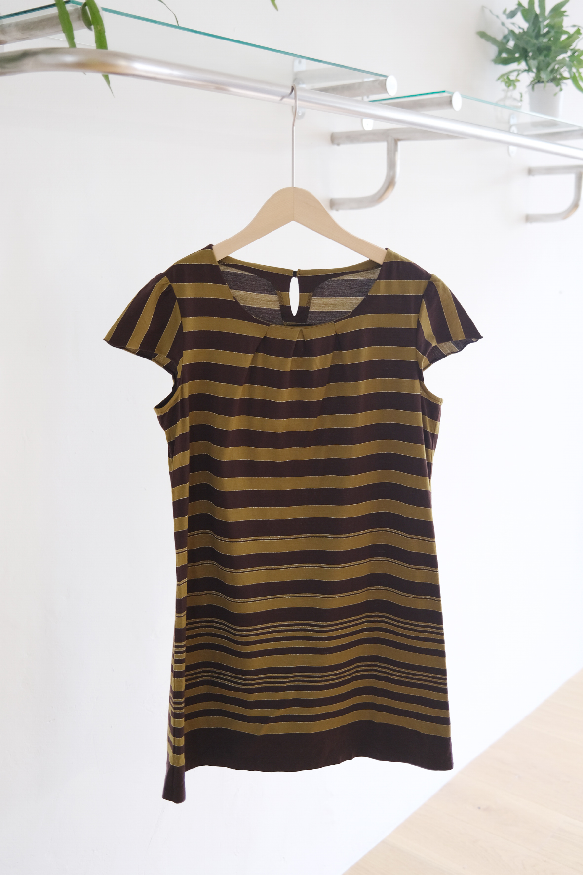 [vintage] khaki stripe mini dress