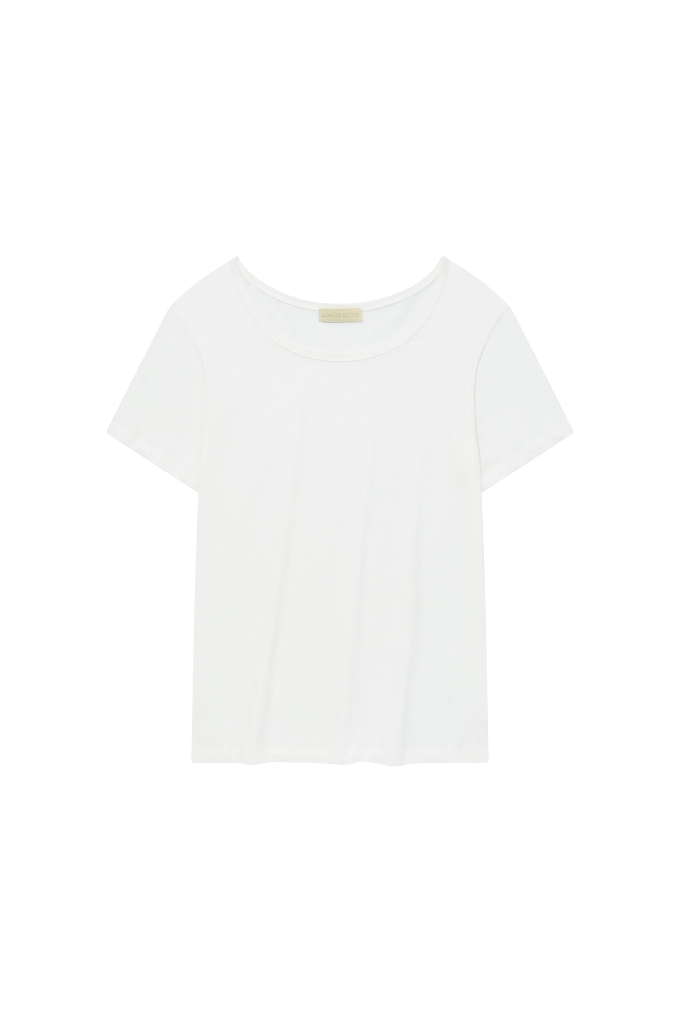 [SLOCO] Soft u neck tshirt, white